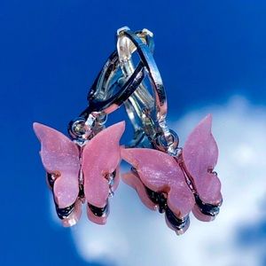 Pink Butterfly Earrings